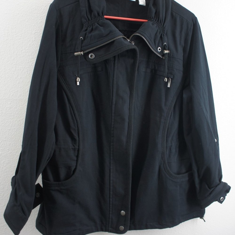 Chicos zenergy black tab sleeves jacket. size 2